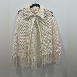{Betmar} vintage crotchet poncho cape one size